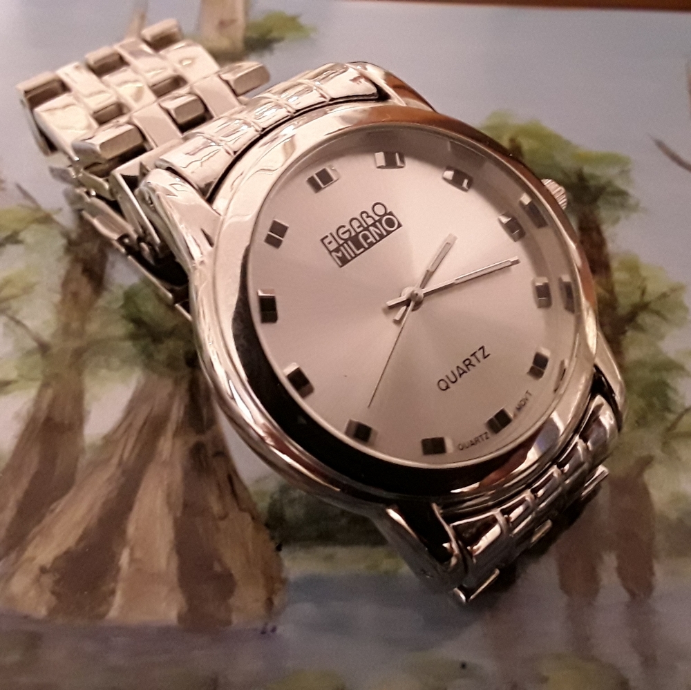 NEW, FIGARO MILANO QUARTS, STAINLESS STEEL WATCH